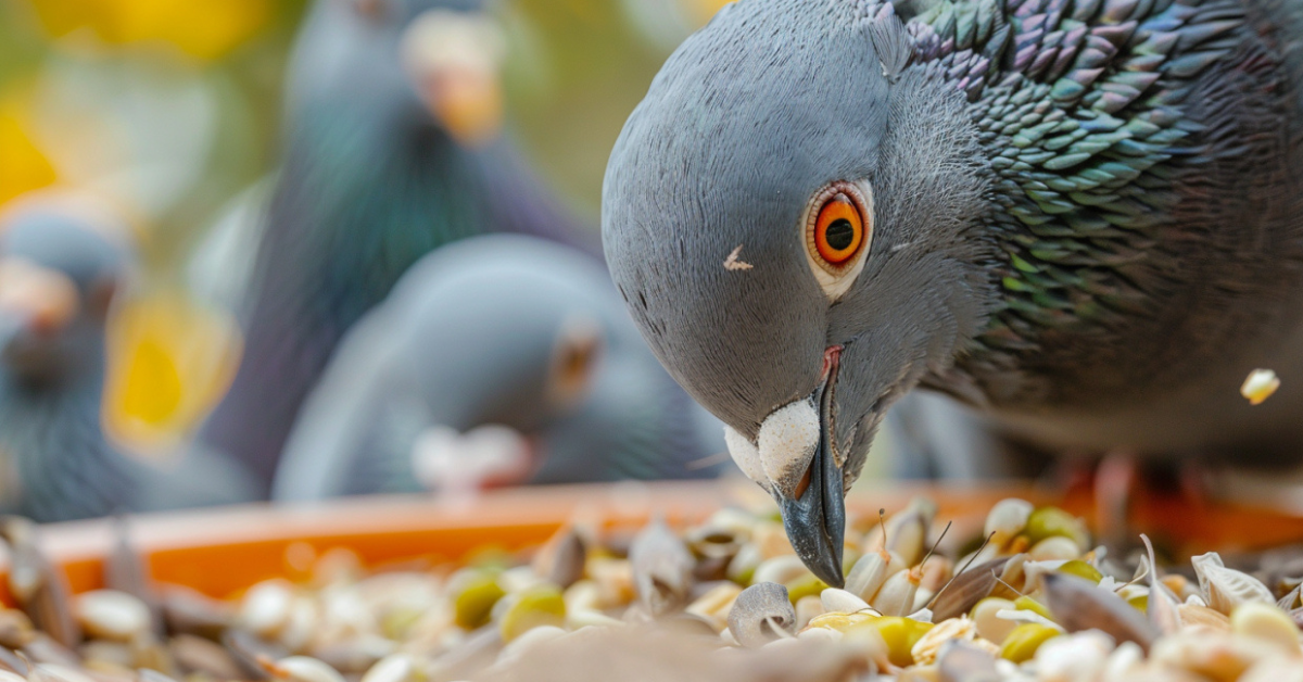 Idealna hrana za rast i formiranje perja Mladi golubovi jedu izbalansiranu mešavinu kukuruza, pšenice, graška i ječma koja podstiče rast i perje.