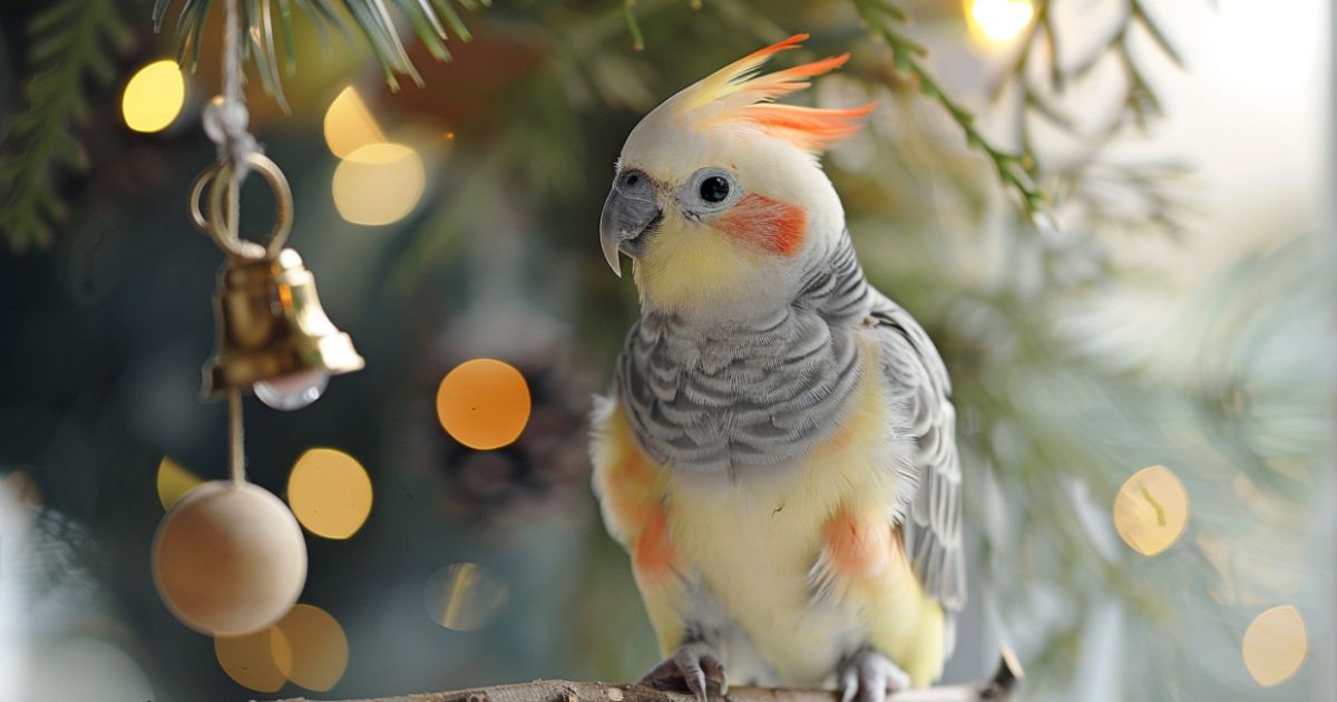 Igre stimulacija i sprečavanje dosade Nimfa i tigrica u krupnom kadru igraju se ogledalcetom i zvoncem.