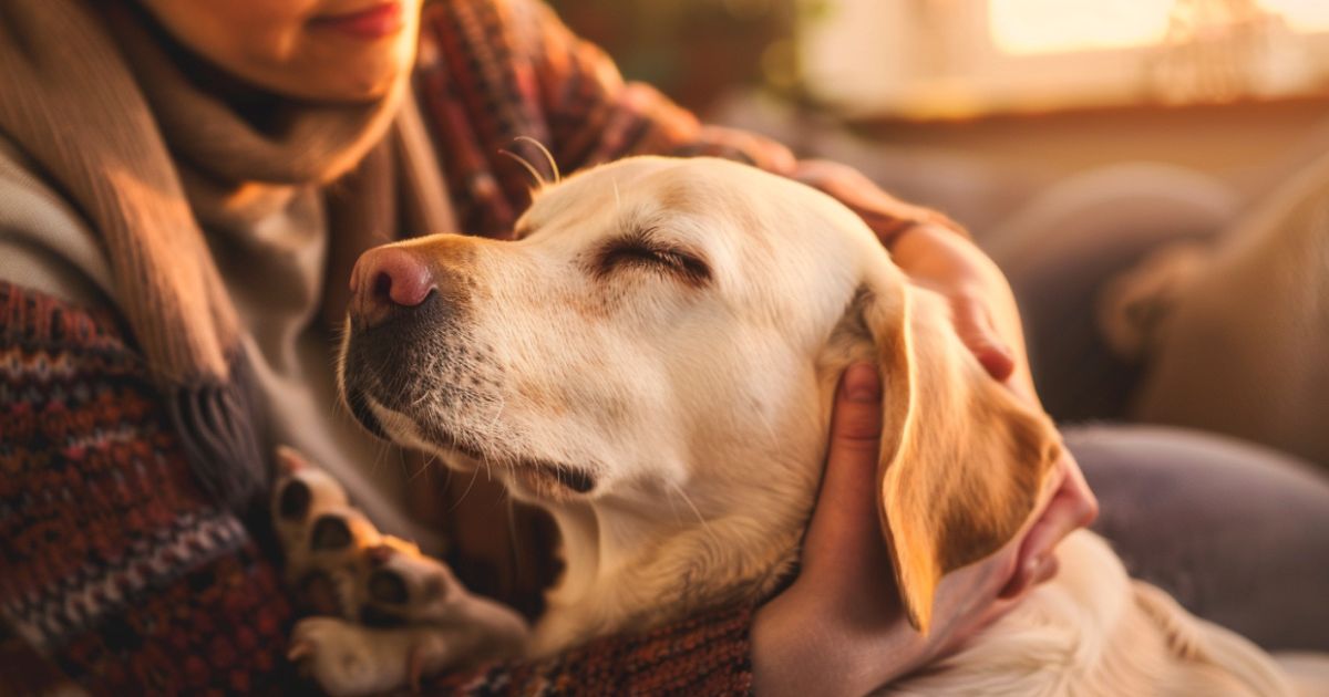 Pas se češe po uhu dok ga vlasnik posmatra, ilustracija simptoma alergije kao što su svrab i iritacija kože.